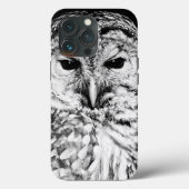 Black and White Owl Face Closeup Case-Mate iPhone Case (Achterkant)
