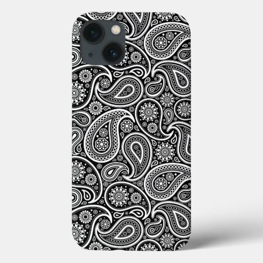 Black and White  Paisley Pattern 2 Case-Mate iPhone Case (Achterkant)