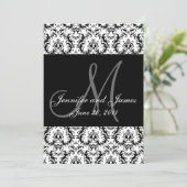 Black and White Paisley Wedding Save the Date (Staand voorkant)