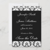 Black and White Paisley Wedding Save the Date (Achterkant)