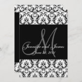 Black and White Paisley Wedding Save the Date (Voorkant / Achterkant)