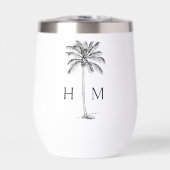 Black and White Palm Palmetto Tree Monogram (Voorkant)