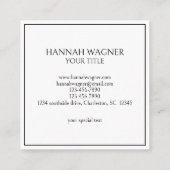 Black and White Palm Palmetto Tree Monogram Vierkante Visitekaartje (Achterkant)