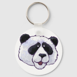Black and White Panda Beer Head Sleutelhanger