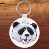 Black and White Panda Beer Head Sleutelhanger (Voorkant)