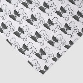 Black and White Papillon Cute Cartoon Dog Pattern Tissuepapier (Detail)