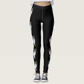 Black and White Papillon Cute Cartoon Dogs Leggings (Voorkant)