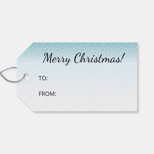 Black and White Papillon Cute Dog in Winter Forest Cadeaulabel (Achterkant Horizontaal)