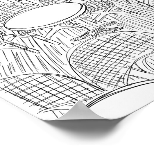 Black and White Paris Boulangerie Poster (Hoek)