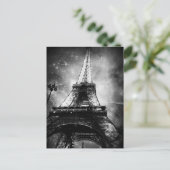 Black and White Paris Post Card, de Eiffeltoren Briefkaart (Staand voorkant)