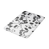Black and White Pattern Birds on Cherry Blossoms Badmat (Gekanteld)