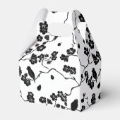 Black and White Pattern Birds on Cherry Blossoms Bedankdoosjes (Voorkant Zijde)