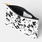 Black and White Pattern Birds on Cherry Blossoms Etui (Open)