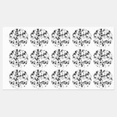 Black and White Pattern Birds on Cherry Blossoms Labels (Vel)