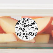 Black and White Pattern Birds on Cherry Blossoms Labels (Aangebracht)