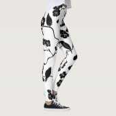 Black and White Pattern Birds on Cherry Blossoms Leggings (Rechts)
