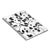 Black and White Pattern Birds on Cherry Blossoms Notitieboek (Rechterzijde)