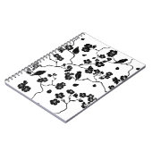 Black and White Pattern Birds on Cherry Blossoms Notitieboek (Linkerzijde)