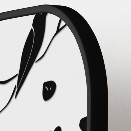 Black and White Pattern Birds on Cherry Blossoms Pickleball Paddle (Links Detail)