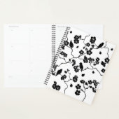 Black and White Pattern Birds on Cherry Blossoms Planner (Display)