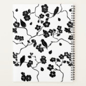 Black and White Pattern Birds on Cherry Blossoms Planner (Achterkant)