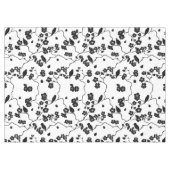 Black and White Pattern Birds on Cherry Blossoms Tafelkleed (Voorkant (Horizontaal))