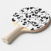Black and White Pattern Birds on Cherry Blossoms Tafeltennisbatje (Voorkant Gekanteld)