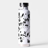 Black and White Pattern Birds on Cherry Blossoms Waterfles (Rechts)
