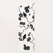 Black and White Pattern Birds on Cherry Blossoms Yogamat (Achterkant)