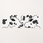 Black and White Pattern Birds on Cherry Blossoms Yogamat (Voorkant (horizontaal))