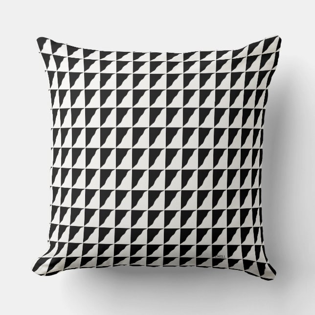 Black and White Pattern Chill With Cushionarium Kussen (Voorkant)