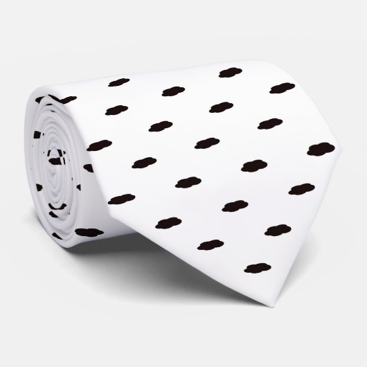 Black and White Pattern Custom Necktie Stropdas (Opgerold)
