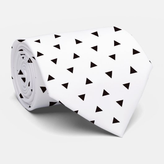 Black and White Pattern Custom Necktie Stropdas (Opgerold)