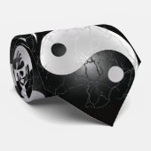 Black and White Pattern Yin and Yang Stropdas (Opgerold)