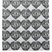 BLACK AND WHITE PEACE HEART DOUCHEGORDIJN (Voorkant)