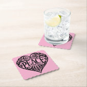 BLACK AND WHITE PEACE HEART KARTONNEN ONDERZETTERS (Insitu)