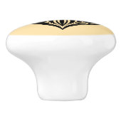 BLACK AND WHITE PEACE HEART KERAMISCHE KNOP (Zijkant)