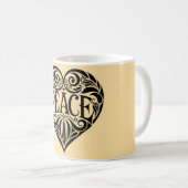 BLACK AND WHITE PEACE HEART KOFFIEMOK (Voorkant rechts)