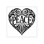 BLACK AND WHITE PEACE HEART RUBBERSTEMPEL (Afrduk)