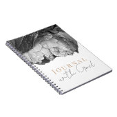 Black and White Peony Flower Journal Met God Notitieboek (Rechterzijde)