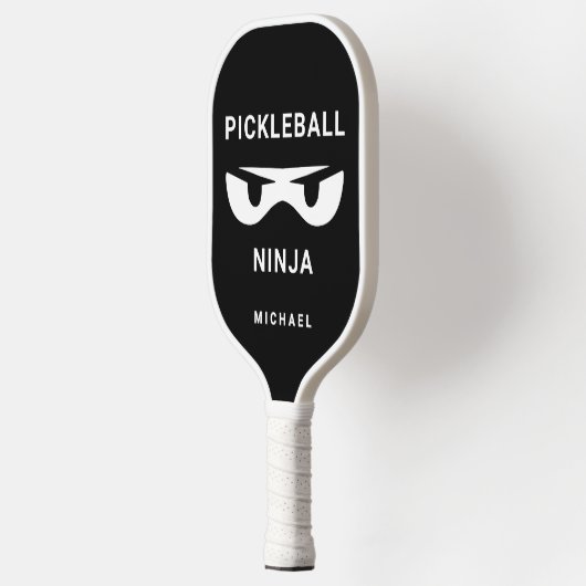 Black and White Personalized Fun Ninja Pickleball Paddle (Links)
