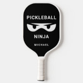 Black and White Personalized Fun Ninja Pickleball Paddle (Achterkant)