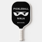 Black and White Personalized Fun Ninja Pickleball Paddle (Voorkant)