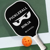 Black and White Personalized Fun Ninja Pickleball Paddle