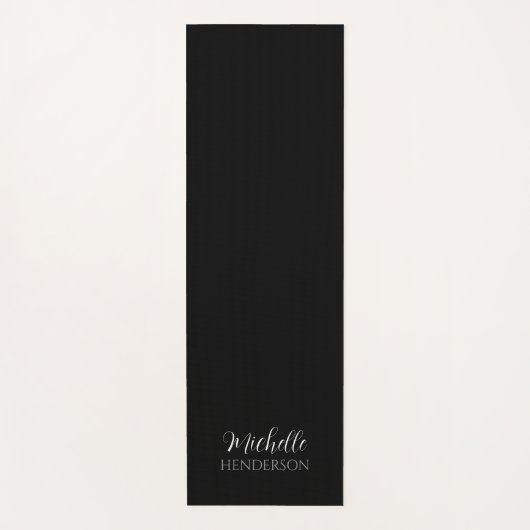 Black and White Personalized Monogram Name Yogamat (Voorkant)