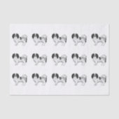 Black and White Phalène Cartoon Dogs Pattern Tissuepapier (Voorkant)
