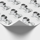 Black and White Phalène Speelgoed Breed Dog Patroo Cadeaupapier (Hoek)