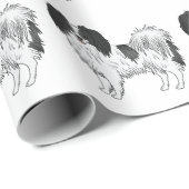 Black and White Phalène Speelgoed Breed Dog Patroo Cadeaupapier (Rol Hoek)