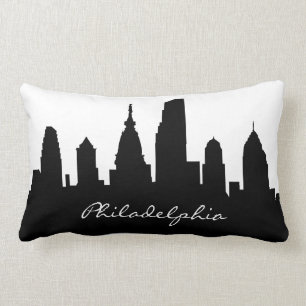 Black and White Philadelphia Skyline Kussen