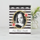 Black and White Photo Afstuderen Open House Kaart (Staand voorkant)